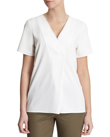 Gallery Cross Over Pleated Top